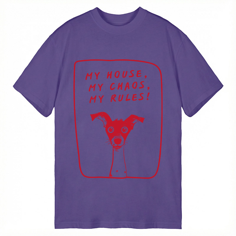 Modecanvas My Rules! Funny Dog DTG Printing Classic T-Shirt-modecanvas