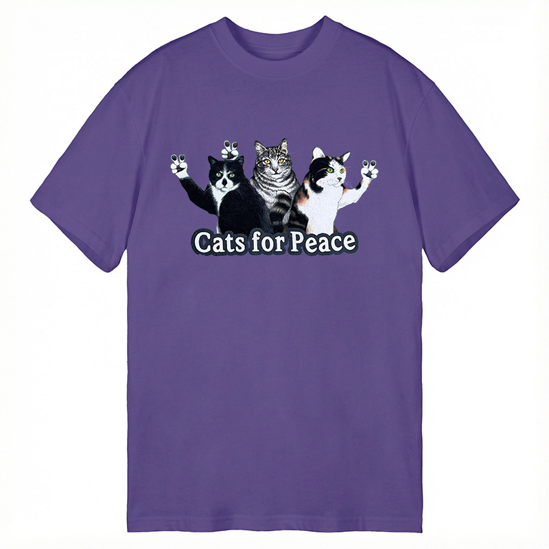 Modecanvas Cats For Peace DTG Printing Classic T-Shirt-modecanvas