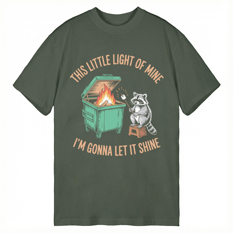 Modecanvas Funny Dumpster Fire Raccoon DTG Printing Classic T-Shirt-modecanvas