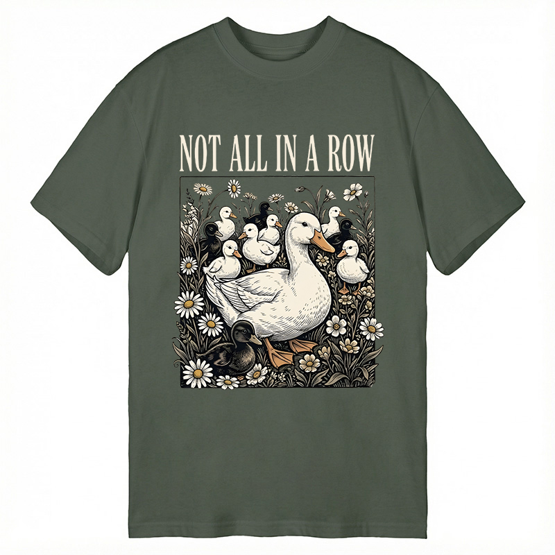Modecanvas Funny Ducks Not in A Row DTG Printing Classic T-Shirt-modecanvas