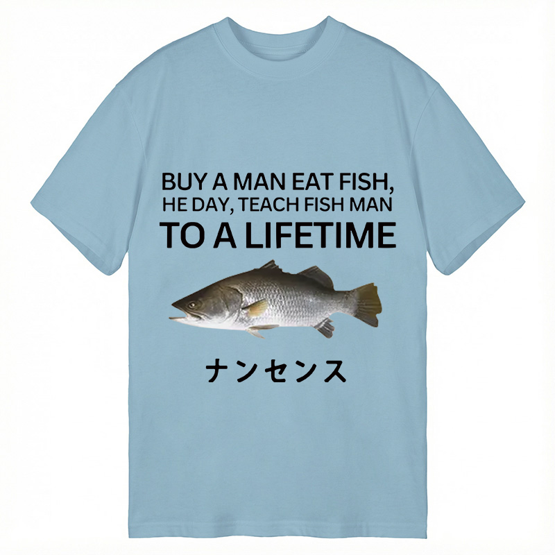 Modecanvas Buy a Man Eat Fish DTG Printing Classic T-Shirt-modecanvas
