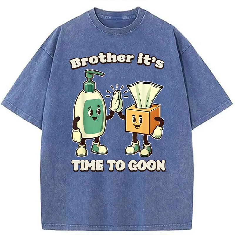Modecanvas Funny Goon Squad Cleaning Products Meme DTG Printing Washed T-Shirt