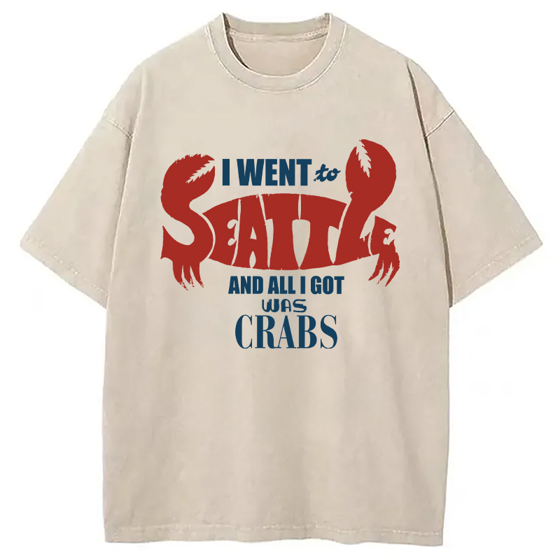 Modecanvas Seattle Crabs DTG Printing Washed T-Shirt