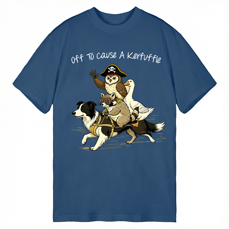 Modecanvas Off To Cause A Kerfuffle Funny Animal Group Meme DTG Printing Classic T-Shirt-modecanvas