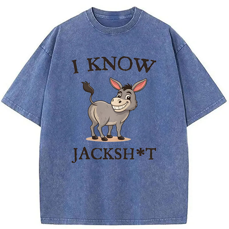 Modecanvas I Know Jackshit Donkey DTG Printing Washed T-Shirt