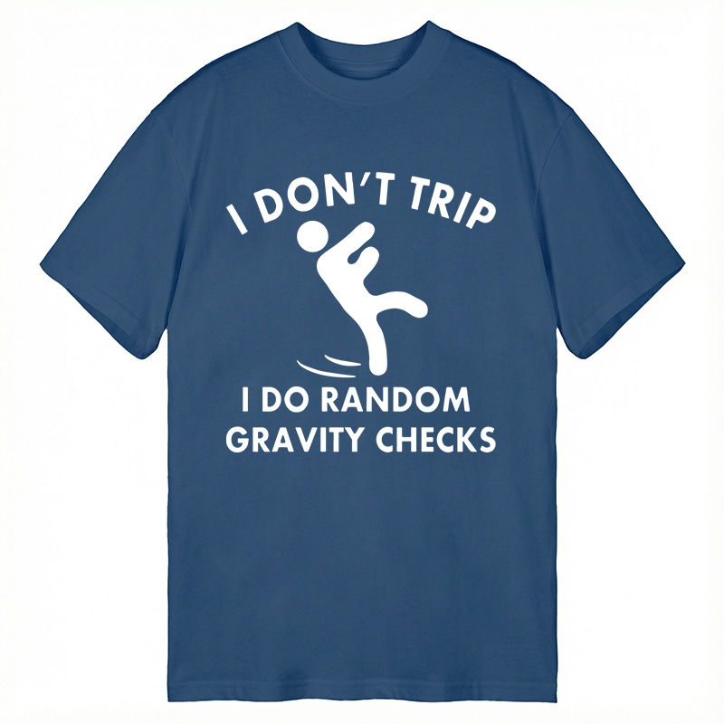 Modecanvas Random Gravity Checks Funny DTG Printing Classic T-Shirt-modecanvas