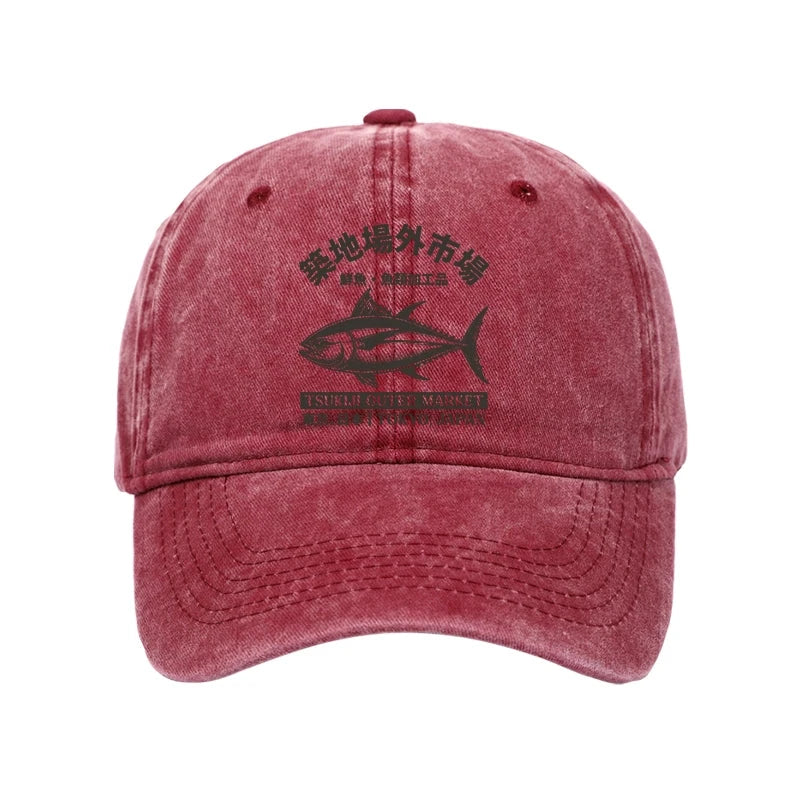 Modecanvas Sakana Tsukiji Fish Market Washed Cap-modecanvas