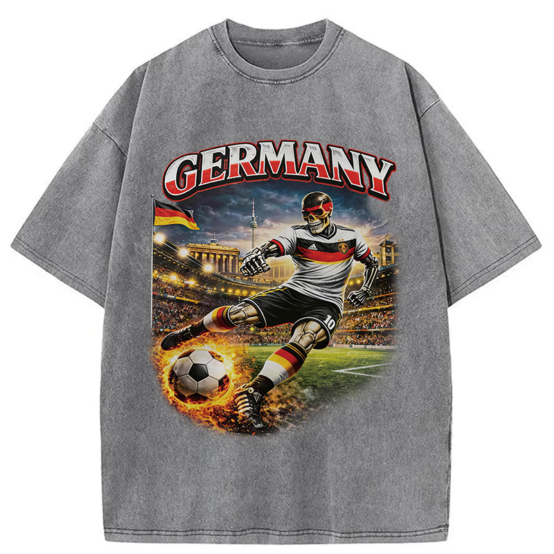 Modecanvas Germany Soccer Vintage DTG Printing Washed T-Shirt