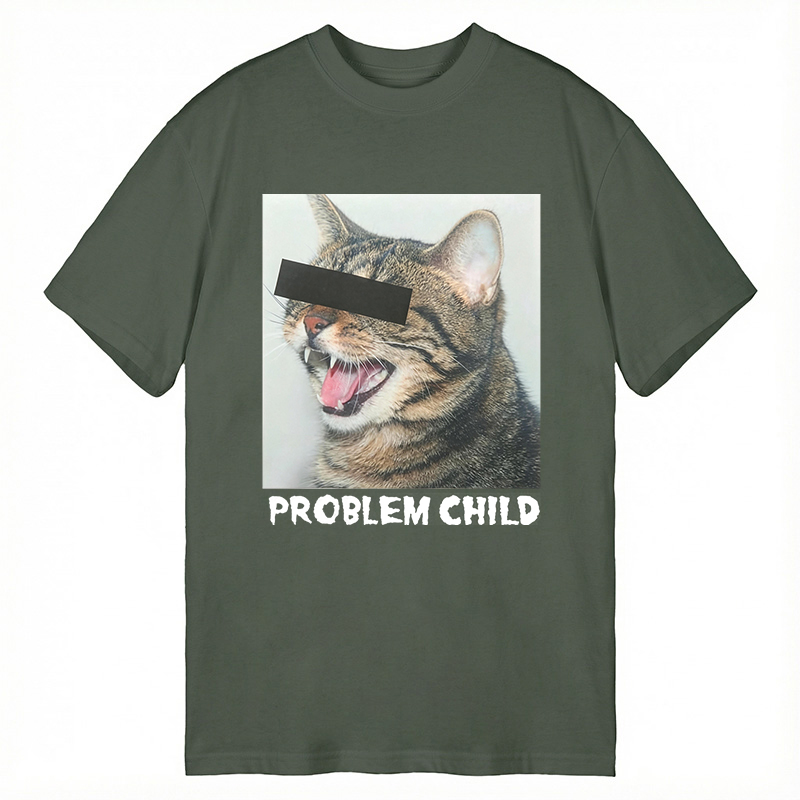 Modecanvas Problem Child Cat DTG Printing Classic T-Shirt-modecanvas
