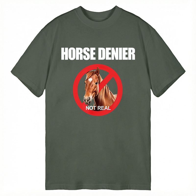 Modecanvas Horse Denier Funny Horses DTG Printing Classic T-Shirt-modecanvas