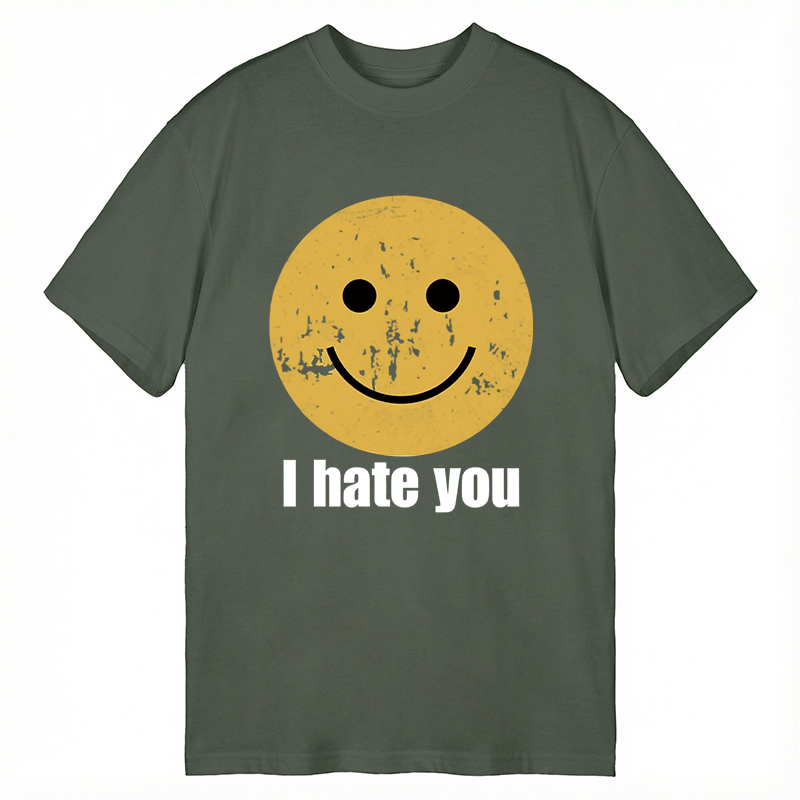 Modecanvas I Hate You Smiley Face DTG Printing Classic T-Shirt-modecanvas