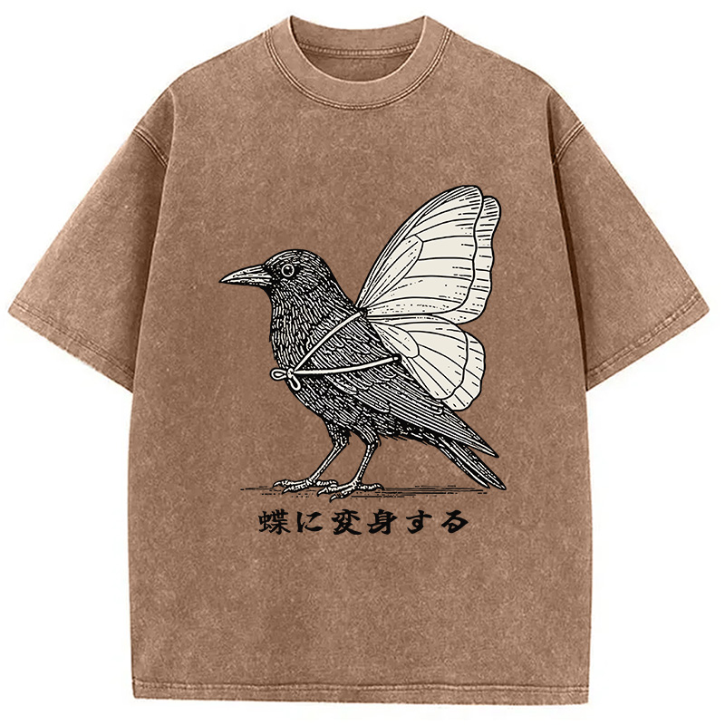 Modecanvas Pretend To Be A Butterfly Washed T-Shirt