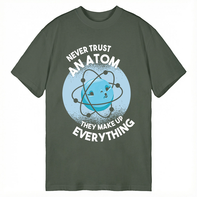 Modecanvas Funny Atom 100% Ring Spin DTG Printing Classic T-Shirt-modecanvas