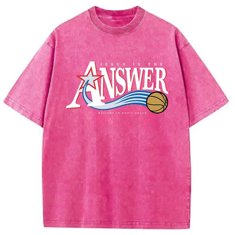 Modecanvas Jesus Is The Answer DTG Printing Washed T-Shirt