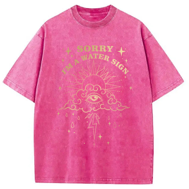 Modecanvas Sorry I'm A Water Sign DTG Printing Washed T-Shirt