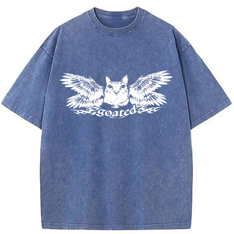Modecanvas Grunge Kitten DTG Printing Washed T-Shirt