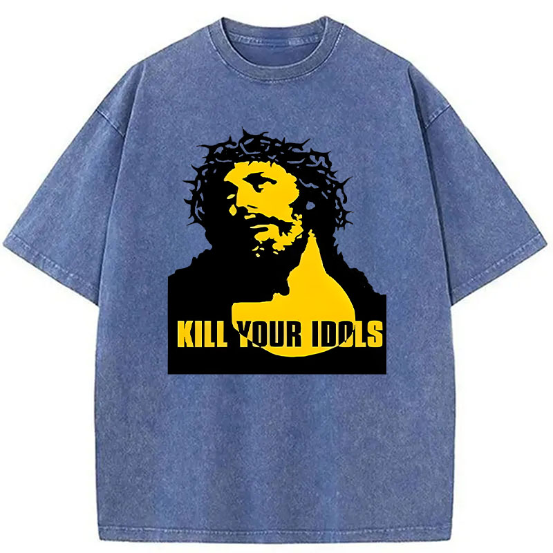 Modecanvas Kill Your Idols DTG Printing Washed T-Shirt