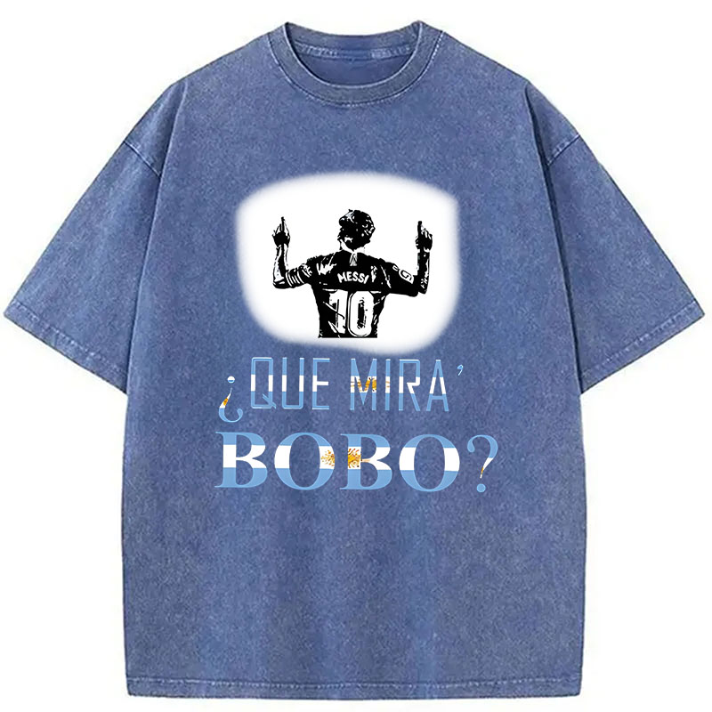 Modecanvas Que Miras Bobo DTG Printing Washed T-Shirt