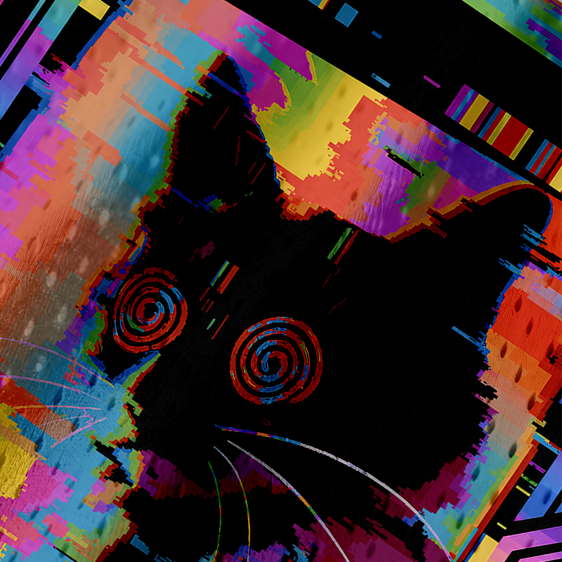 Modecanvas Glitchy Cat Jersey Tank