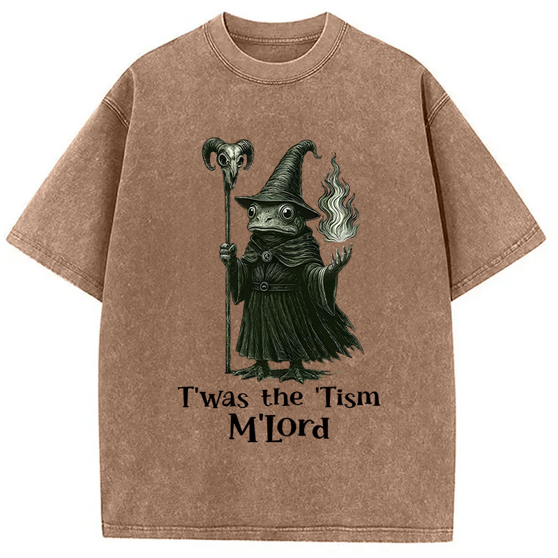 Modecanvas Witch Frog Washed T-Shirt-modecanvas