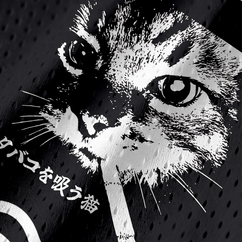 Modecanvas Retro Cat Smoking Jersey Tank
