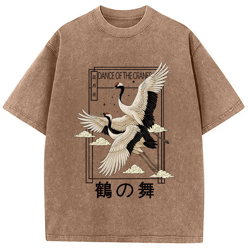 Modecanvas Dance Of The Cranes Washed T-Shirt