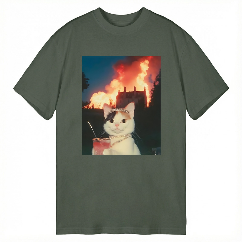 Modecanvas Chill Cat Meme DTG Printing Classic T-Shirt-modecanvas