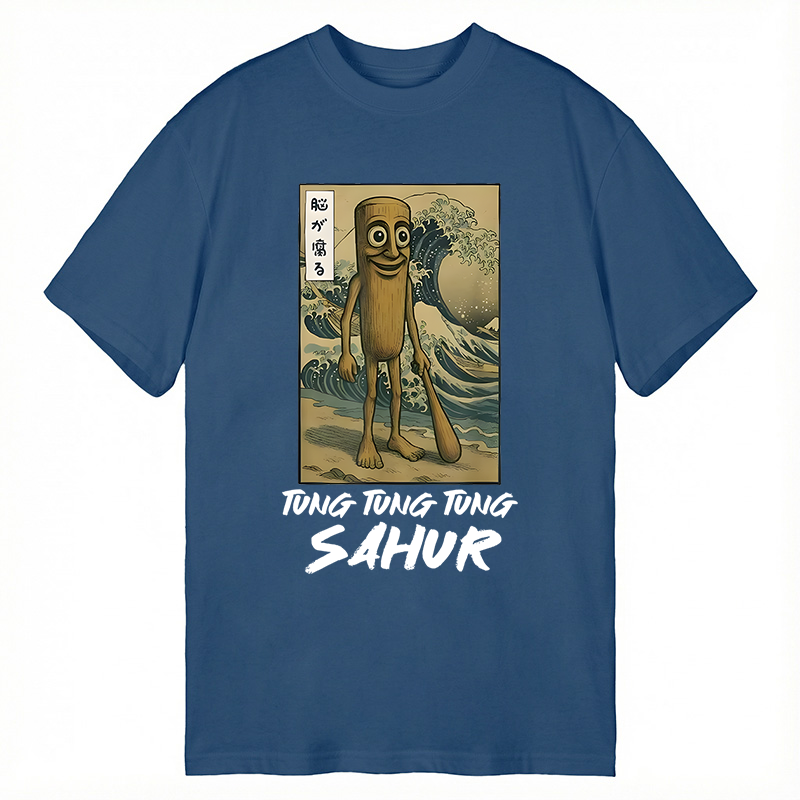 Modecanvas Tung Tung Tung Sahur Funny Italian Brainrot Meme DTG Printing Classic T-Shirt-modecanvas