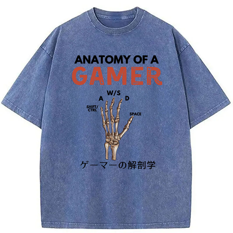 Modecanvas Anatomy of A Gamer DTG Printing Washed T-Shirt