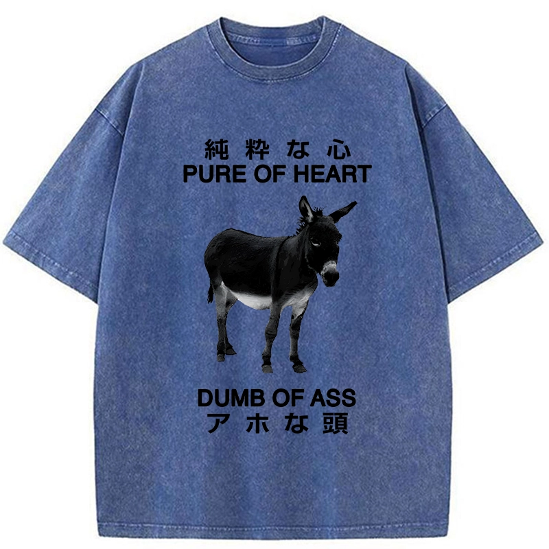 Modecanvas Pure Of Heart Dumb Of Ass Washed T-Shirt-modecanvas