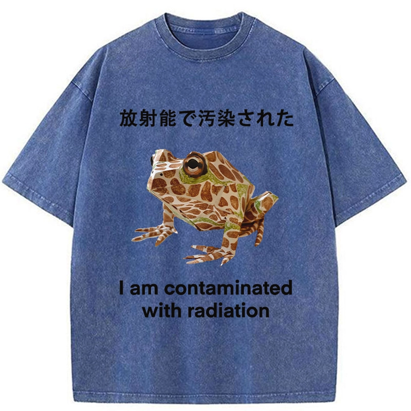 Modecanvas Frog Contaminated By Radiation Washed T-Shirt