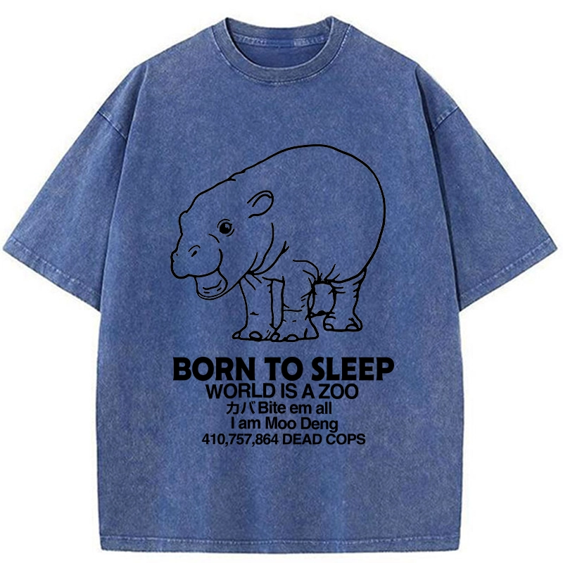 Modecanvas Born To Sleep Washed T-Shirt