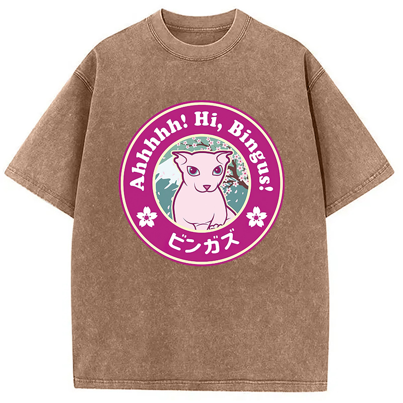 Modecanvas Kawaii Hi Bingus Washed T-Shirt