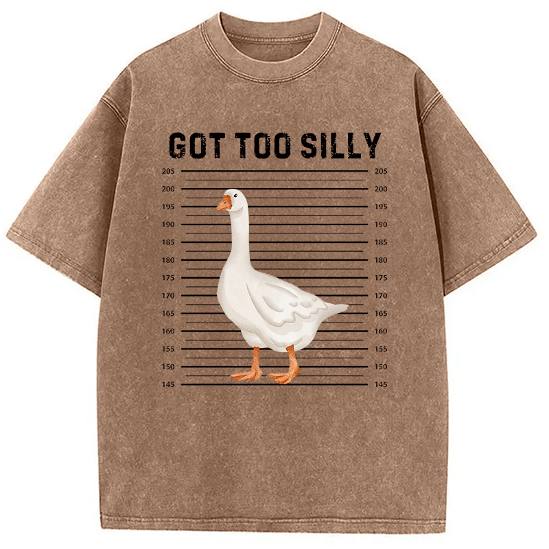 Modecanvas Funny Silly Goose Meme Washed T-Shirt