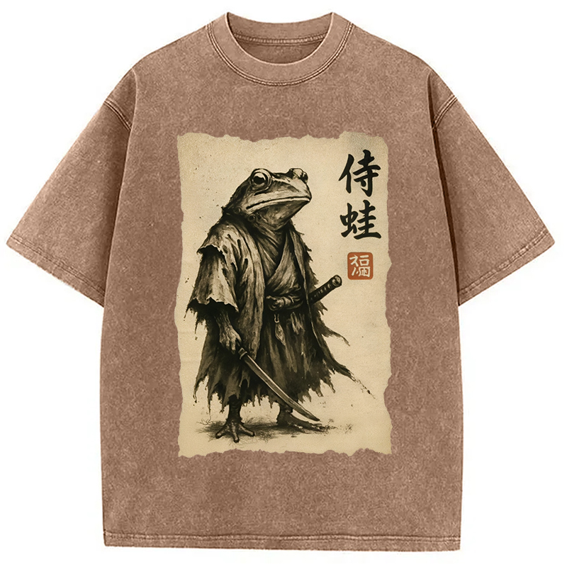 Modecanvas Samurai Frog Washed T-Shirt
