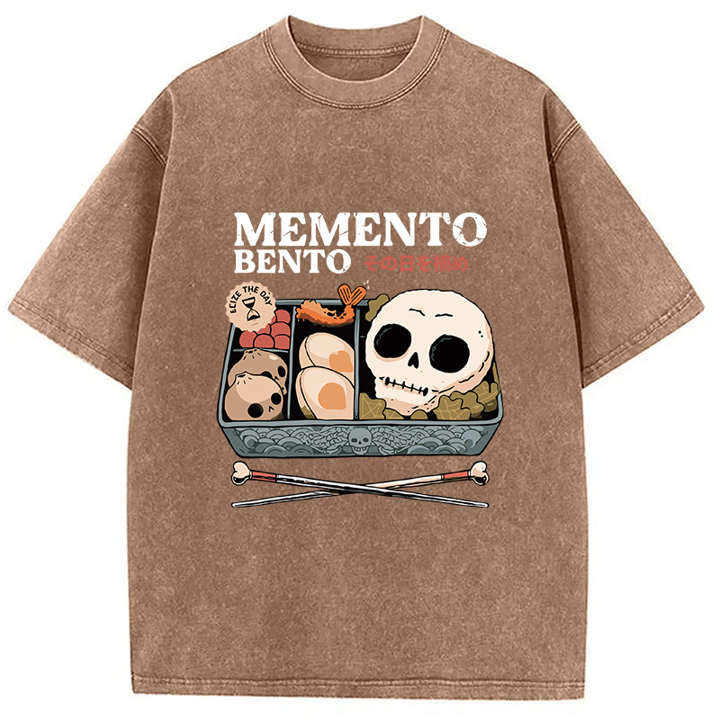 Modecanvas Memento Bento Skull Washed T-Shirt