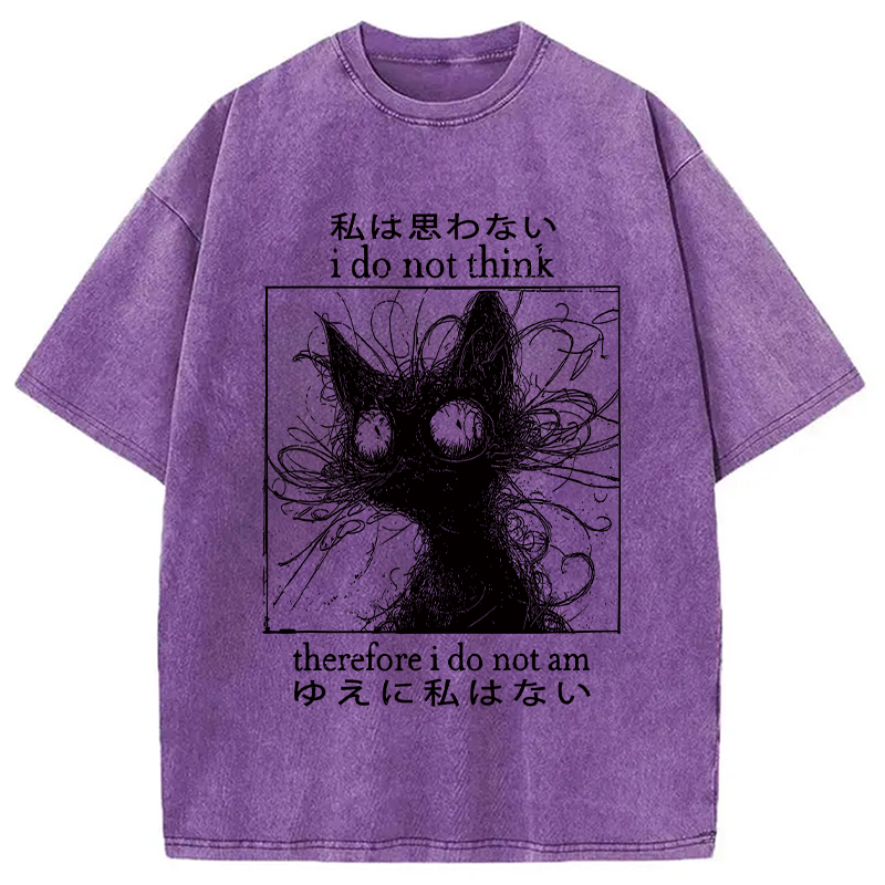 Modecanvas The Philosophy Of Cat Washed T-Shirt