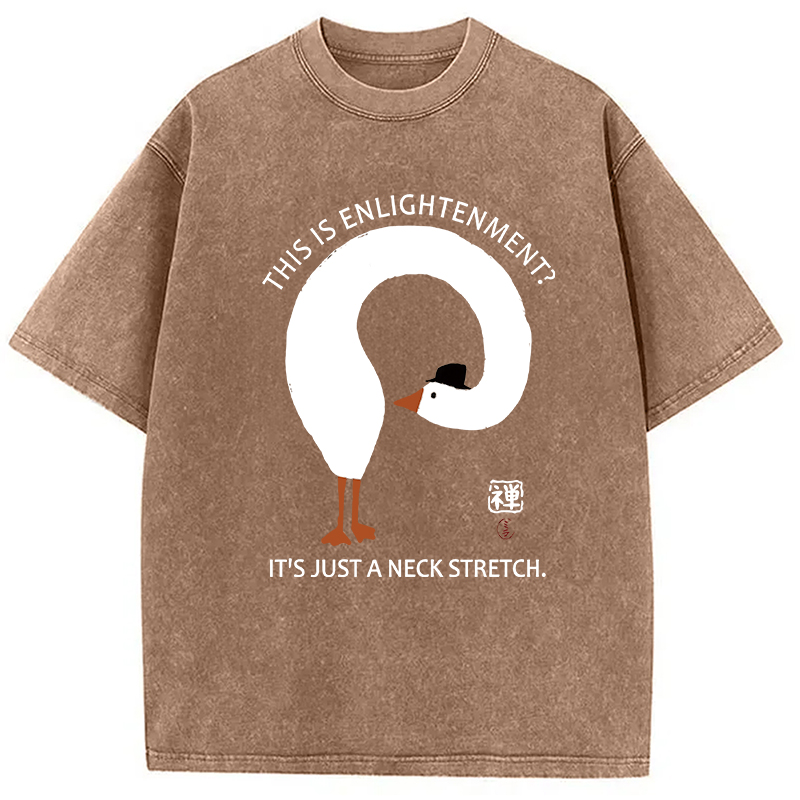 Modecanvas Funny Neck Stretch Of Zen Washed T-Shirt