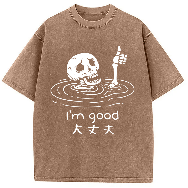 Modecanvas Drowned Skeleton Washed T-Shirt