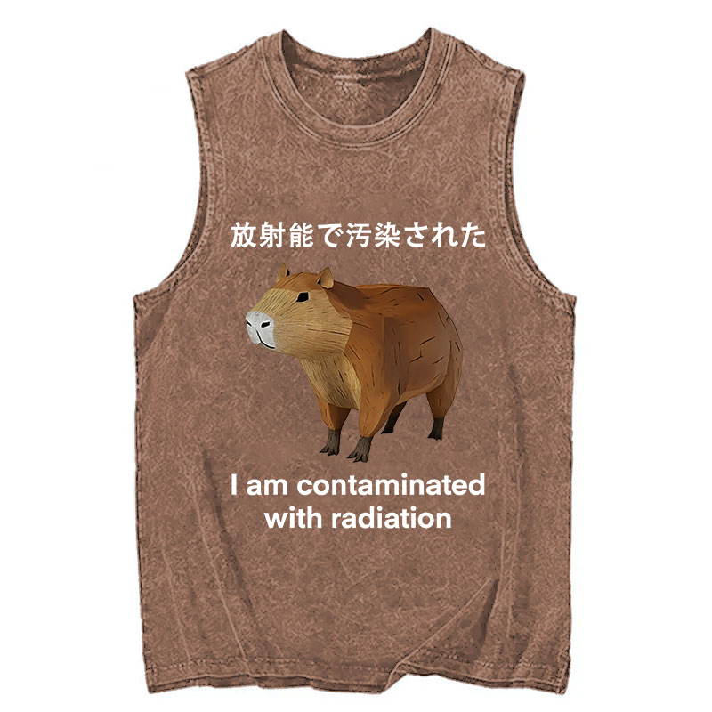 Modecanvas Capybara Contaminated By Radiation DTG Printing Washed Tank-modecanvas