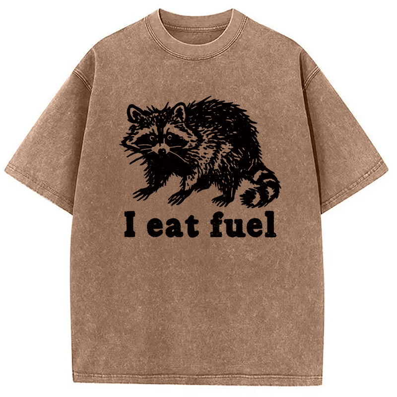 Modecanvas Funny Raccoon Sarcastic Meme Washed T-Shirt