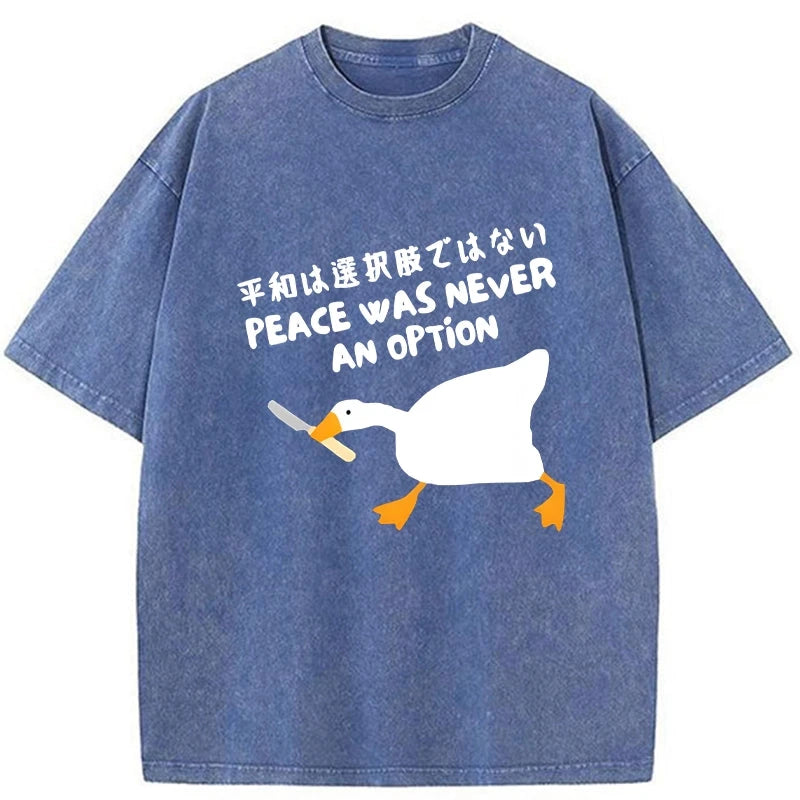 Modecanvas Duck With Knife In Mouth Washed T-Shirt