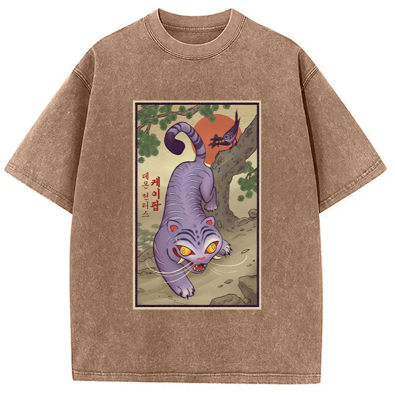 Modecanvas Tiger Derpy Japanese Washed T-Shirt