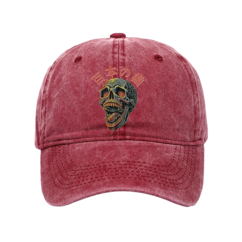 Modecanvas Terrifying And Disgusting Skull Washed Cap-modecanvas