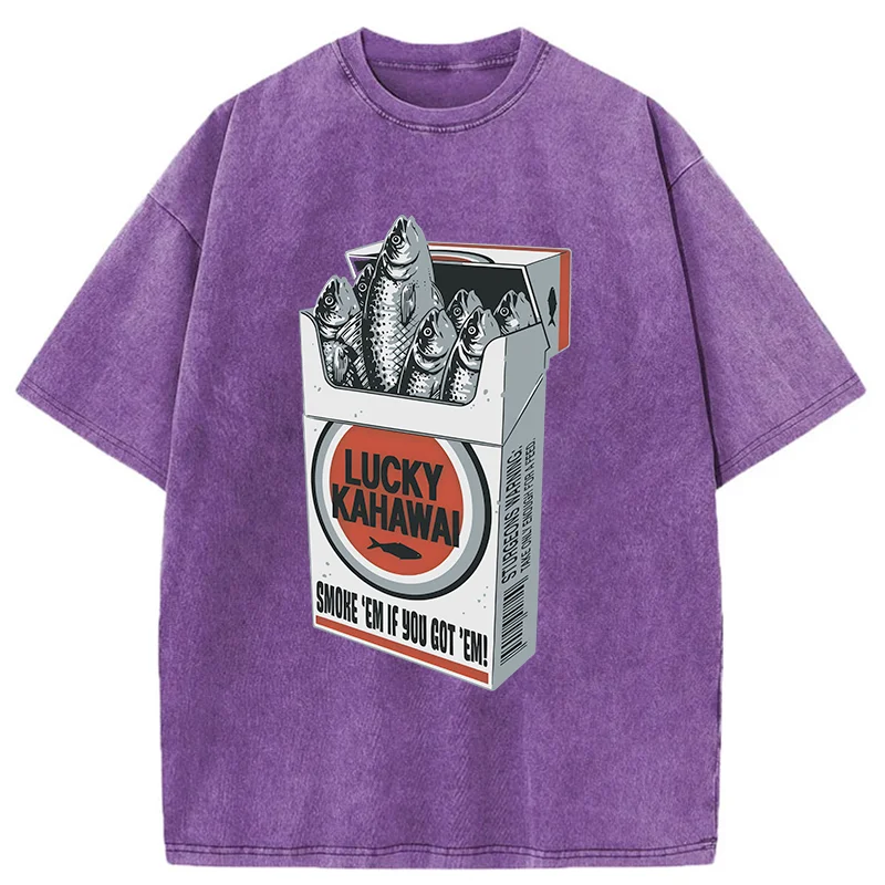 Modecanvas Japanese Lucky Kahawai Washed T-Shirt-modecanvas