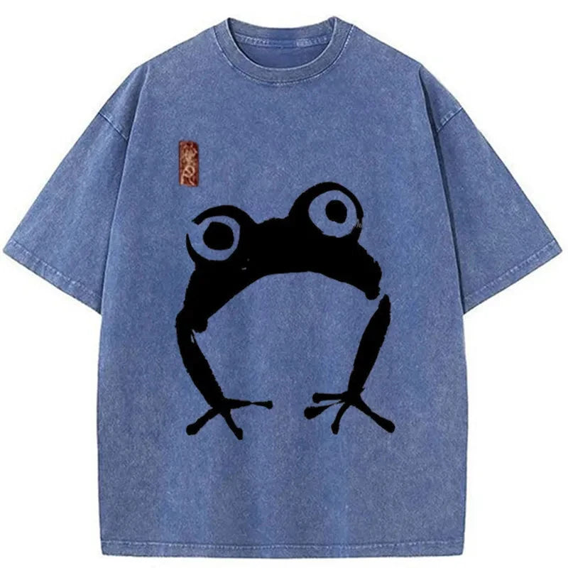 Modecanvas Japanese Woodblock Print Frog Washed T-Shirt