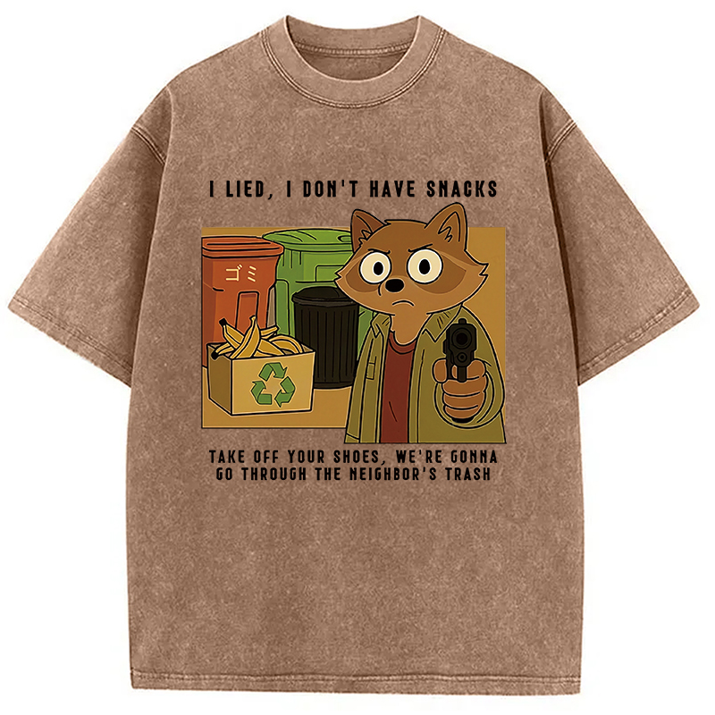 Modecanvas No Snacks Only Trash Hunting Washed T-Shirt