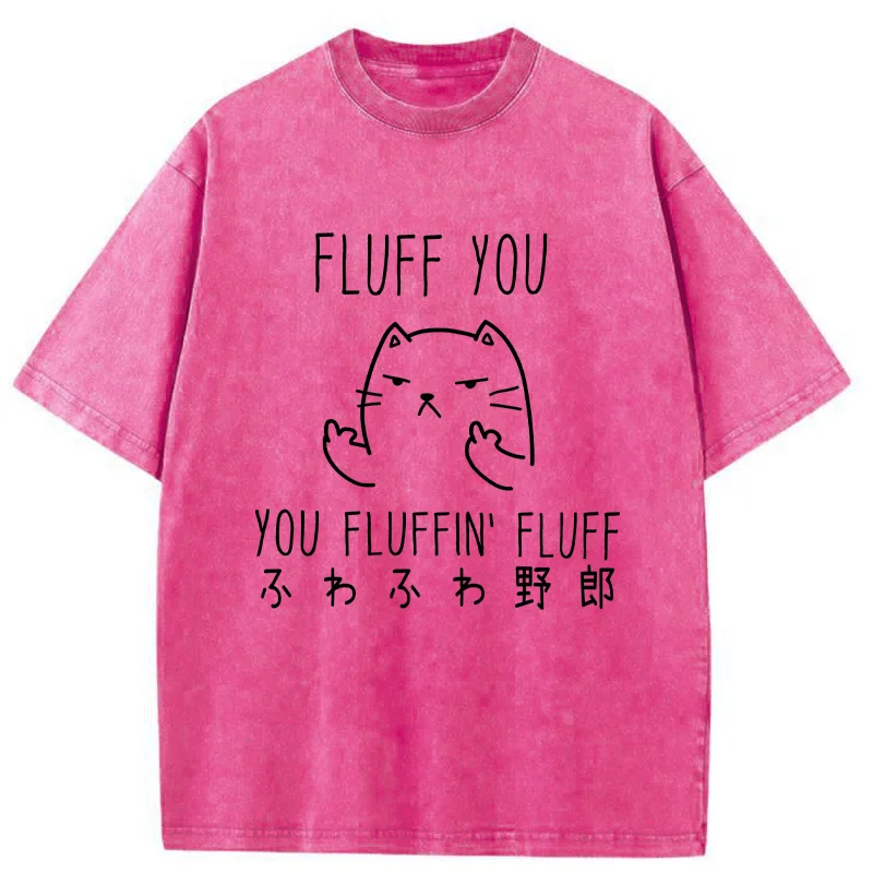 Modecanvas Fluff You Cat Washed T-Shirt