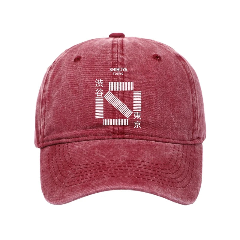Modecanvas Japanese Shibuya Crossing Washed Cap-modecanvas