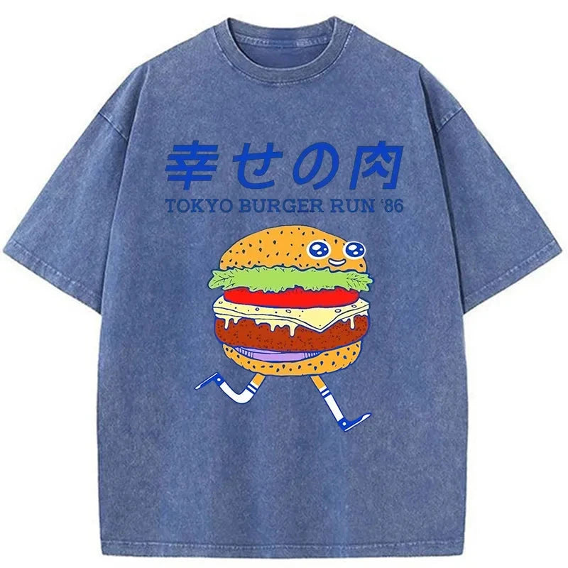 Modecanvas Tokyo Burger Run Japanese Washed T-Shirt